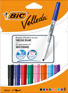 BIC Marqueur pour tableau blanc Velleda, pointe ogive, étui