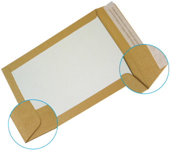 GPV Pochettes dos carton, 24, 260 x 330 mm, kraft brun