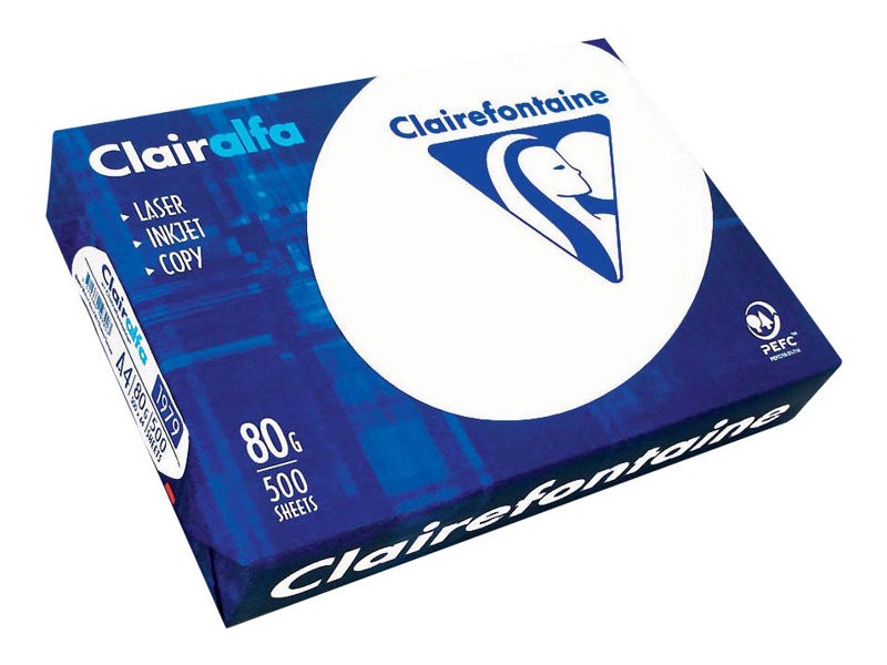 Papier Clairalfa A4 blanc 80 g Clairefontaine - Ramette de 500 feuilles sur