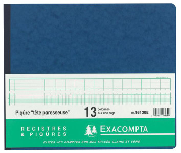 EXACOMPTA Piqûre tête paresseuse, 24 colonnes sur 2 pages