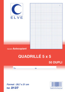 ELVE Manifold quadrillé (5/5), 140 x 210 mm, tripli