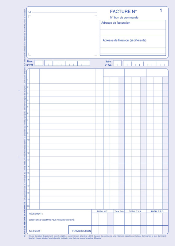 Facturette Carnet 140 x 105 mm ELVE 2051