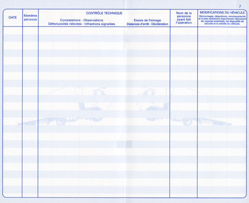 ELVE Carnet d'entretien de véhicule, 32 pages