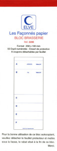 ELVE Bloc brasserie dupli, 50 feuilles autocopiantes