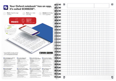 Oxford Office Cahier à reliure spirale, format A5, quadrillé