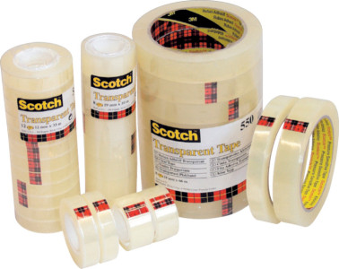 3M Scotch Ruban adhésif transparent 550, 19 mm x 66 m, film