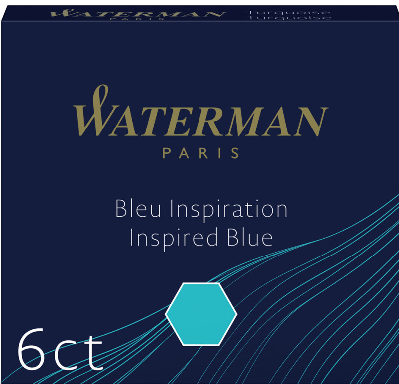 WATERMAN Cartouches d'encre standard mini, bleu sérénité