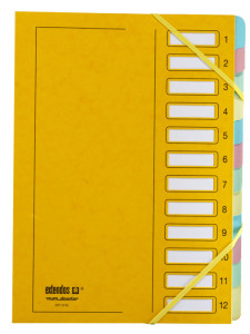 extendos Trieur à élastique série 237,12 compartiments,jaune