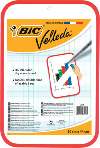 BIC Tableau blanc Velleda, 2 faces, dimensions: 300 x 440 mm