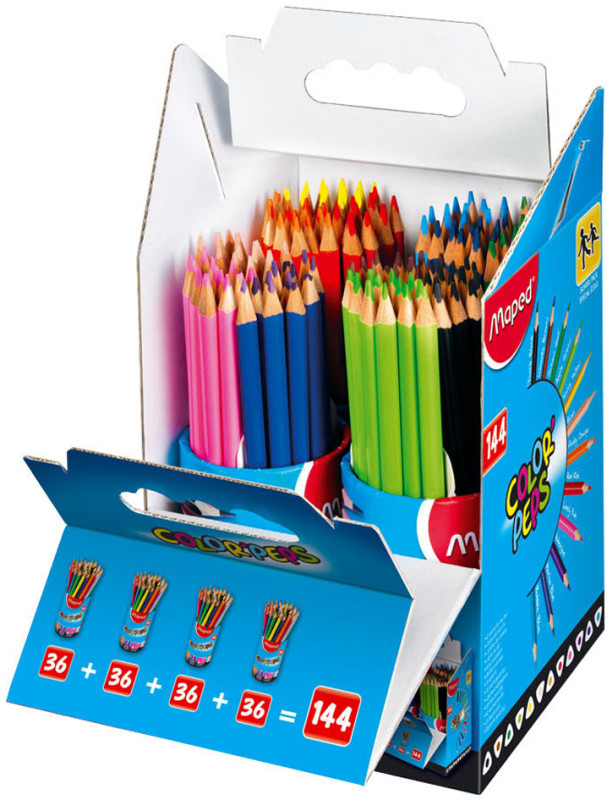 Etui 12 crayons de couleurs en résine Maped 'School Peps