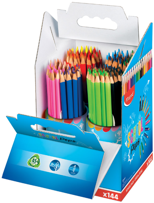 Etui 12 crayons de couleurs en résine Maped 'School Peps