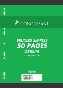 CONQUERANT SEPT Feuillets mobiles de dessin 210 x 297 mm