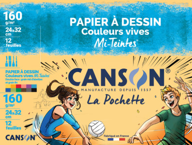 CANSON papier à dessin couleur Mi-Teintes, 320 x 240 mm,