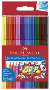 FABER-CASTELL Stylo feutre GRIP COLOUR MARKER, étui de 10