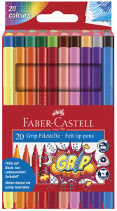 FABER-CASTELL Stylo feutre GRIP COLOUR MARKER, étui de 10