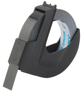 DYMO Ruban d'estampage, 9 mm de large, 3 m de long, noir,