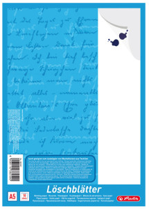 herlitz Bloc de papiers buvards format A5, 80 g/m2, blanc