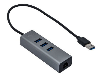 I-Tec : USB 3.0 METAL HUB + GLAN METAL 3-PORT HUB avec GLAN ADAP.