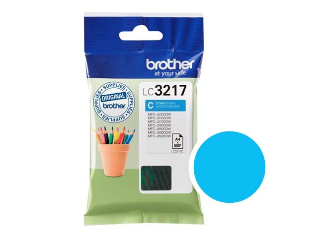 Brother LC3217C Cartouche d'encre CYAN 550 pages pour MFC-J6530, MFC-J6935, MFC-J6930