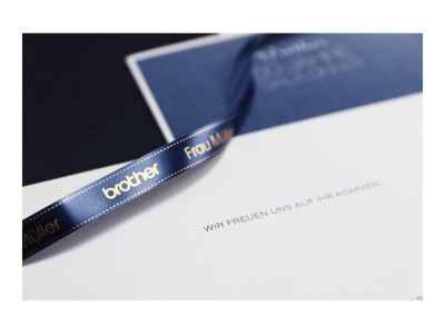 Brother TZE-RN34 ruban laminé P-Touch 12mm NAVY Bleu Or