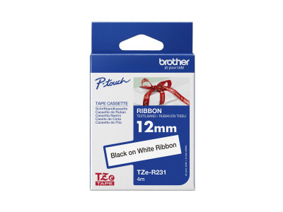 Brother TZER231 ruban laminé P-Touch 12mm Noir sur Blanc