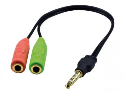 MCL Samar : JACK 3.5MM ADAPTER pour HEADSET et MICROPHONE - 20CM