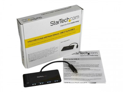 Startech : 4PORT USB C HUB avec PD 2.0 TYPE C TO 4X A - USB 3.0 HUB