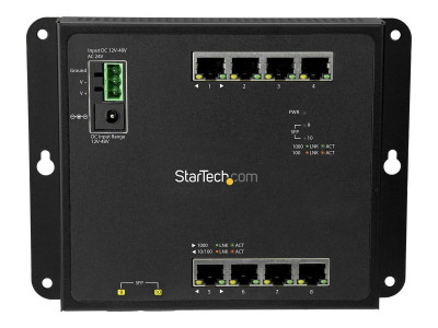 Startech : GBE SWITCH - 8-PORT RJ45 PLUS 2 SFP PORTS-8-PORT MANAGED SWITCH