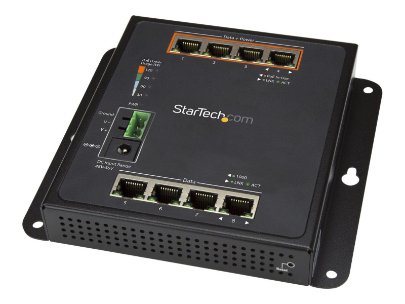 Startech : 8-PORT (4X POE +) GBE SWITCH L2 MANAGED SWITCH - WALL MOUNT