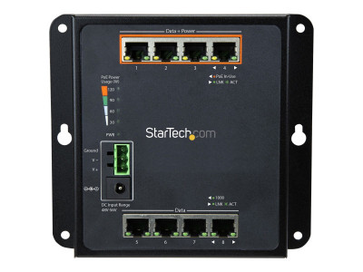 Startech : 8-PORT (4X POE +) GBE SWITCH L2 MANAGED SWITCH - WALL MOUNT