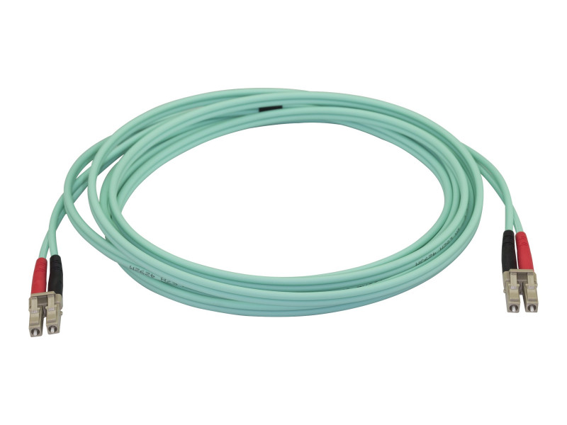 StarTech.com Câble Fibre Optique Multimode de 10m LC/UPC à LC/UPC OM4,  Fibre Zipcord 50/125µm LOMMF/VCSEL, Réseaux 100G, Faible Perte d'Insertion,  Cordon de Raccordement Fibre LSZH sur