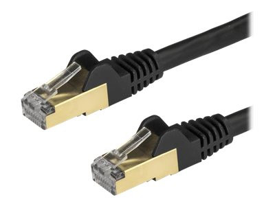 Startech : 1M CAT6A PATCH cable - BLACK CAT 6A NETWORK cable - STP