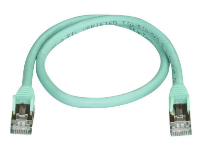 Startech : 0.5M CAT6A PATCH cable - AQUA CAT 6A NETWORK cable - STP