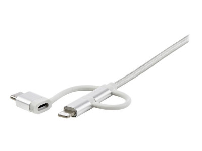 Startech : 1M 3 1 CHARGER - LIGHTNING USB C OR MICRO-USB - BRAIDED