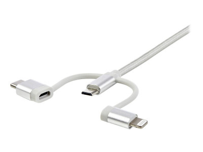 Startech : 1M 3 1 CHARGER - LIGHTNING USB C OR MICRO-USB - BRAIDED