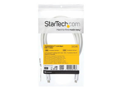 Startech : 2M THUNDERBOLT 3 USB C cable 20GBPS - WHITE