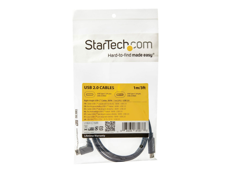 USB2CC3M, Câble USB Startech, USB C vers USB C, 3m, Noir