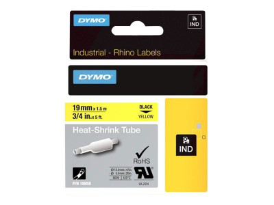 Dymo HST D1 19MMX1.5M Noir/Jaune