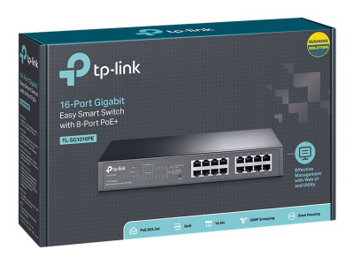 TP-Link : 16-PORT GIGABITDT/RACKMOUNT POE + EASY SMART SWITCH