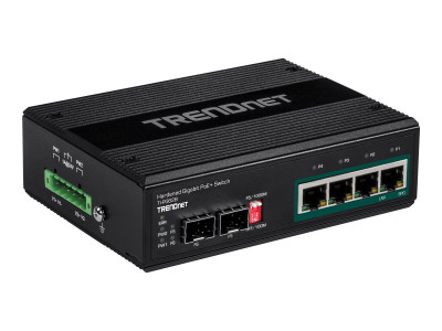 TrendNet : 6-PORT HARDENED INDUSTRIAL GIGA POE+ SWITCH avec 2 SFP