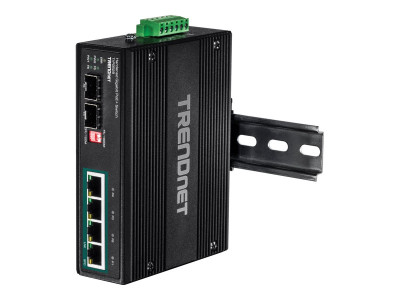 TrendNet : 6-PORT HARDENED INDUSTRIAL GIGA POE+ SWITCH avec 2 SFP