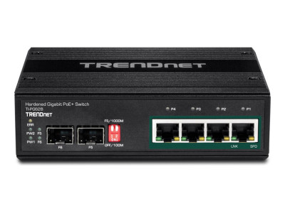 TrendNet : 6-PORT HARDENED INDUSTRIAL GIGA POE+ SWITCH avec 2 SFP