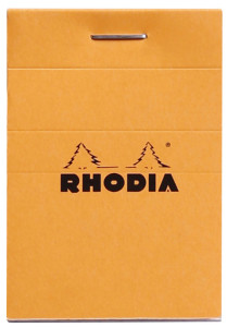 RHODIA Bloc agrafé No. 10, format A8, quadrillé 5x5, orange