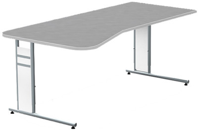 Moule de bureau Kerkmann PC 4, (B) 1,950 mm, gris clair