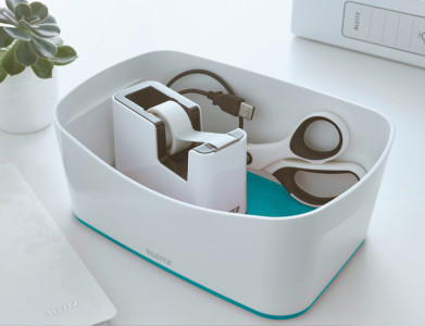 LEITZ Bac de rangement My Box, A5, blanc/bleu