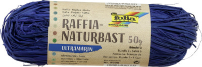 folia Raphia naturel, 50 g, bleu royal