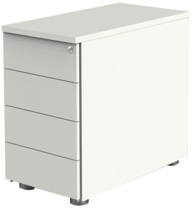 kerkmann Caisson mobile, 4 tiroirs, blanc/anthracite