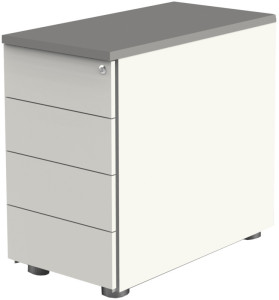 kerkmann Caisson mobile, 4 tiroirs, blanc/anthracite