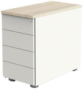 kerkmann Caisson mobile, 4 tiroirs, blanc/anthracite