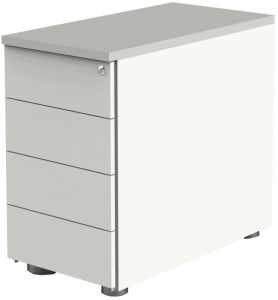 kerkmann Caisson mobile, 4 tiroirs, blanc/anthracite